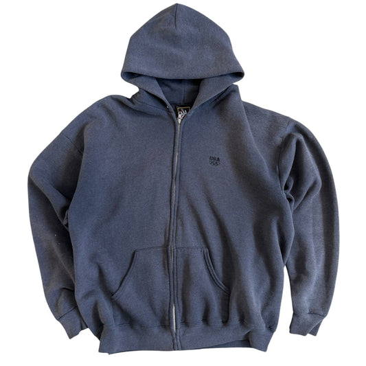 1990s Sunfaded USA Olympics Zip-Up Hoodie