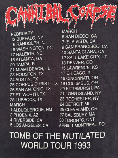 1990s Cannibal Corpse "Tomb Of The Mutilated" U.S Tour Band Tee