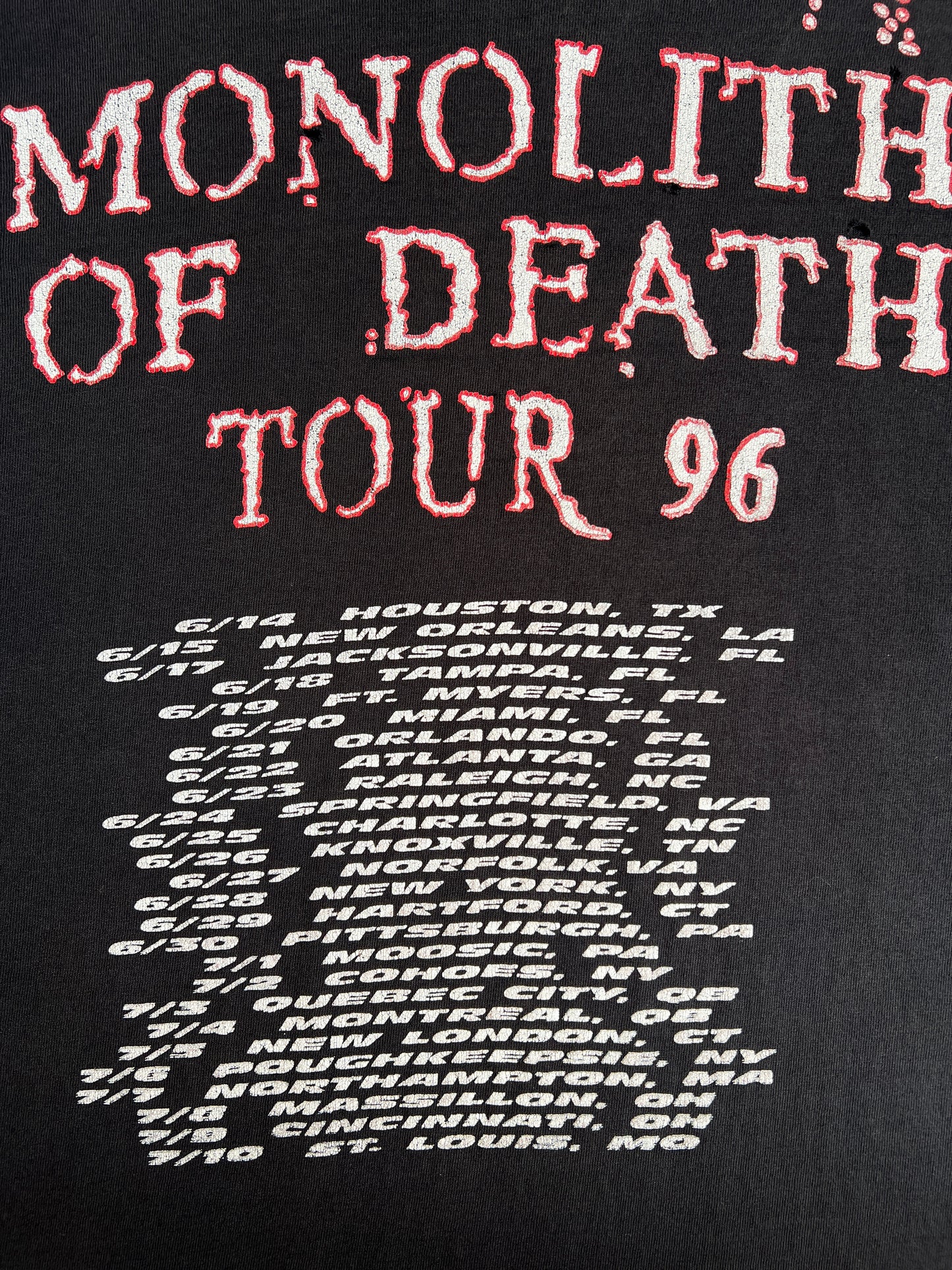 1990s Cannibal Corpse Vile "Monolith Of Death" US Tour Band Long Sleeve
