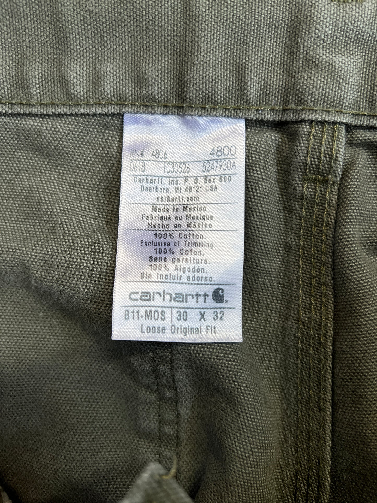 2000s Vintage Military Green Carhartt Work Pants
