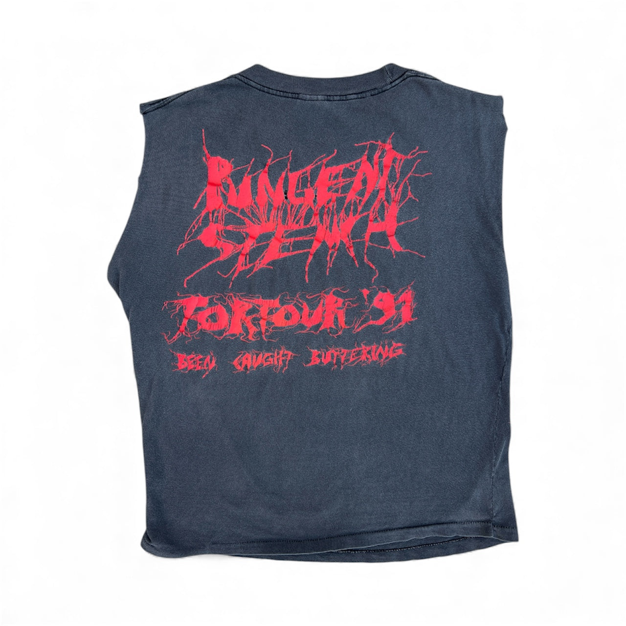 1990s Pungent Stench "Been Caught Buttering" Cutoff Band Tee