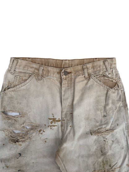 1990s Vintage Thrashed Tan Dickies Work Pants
