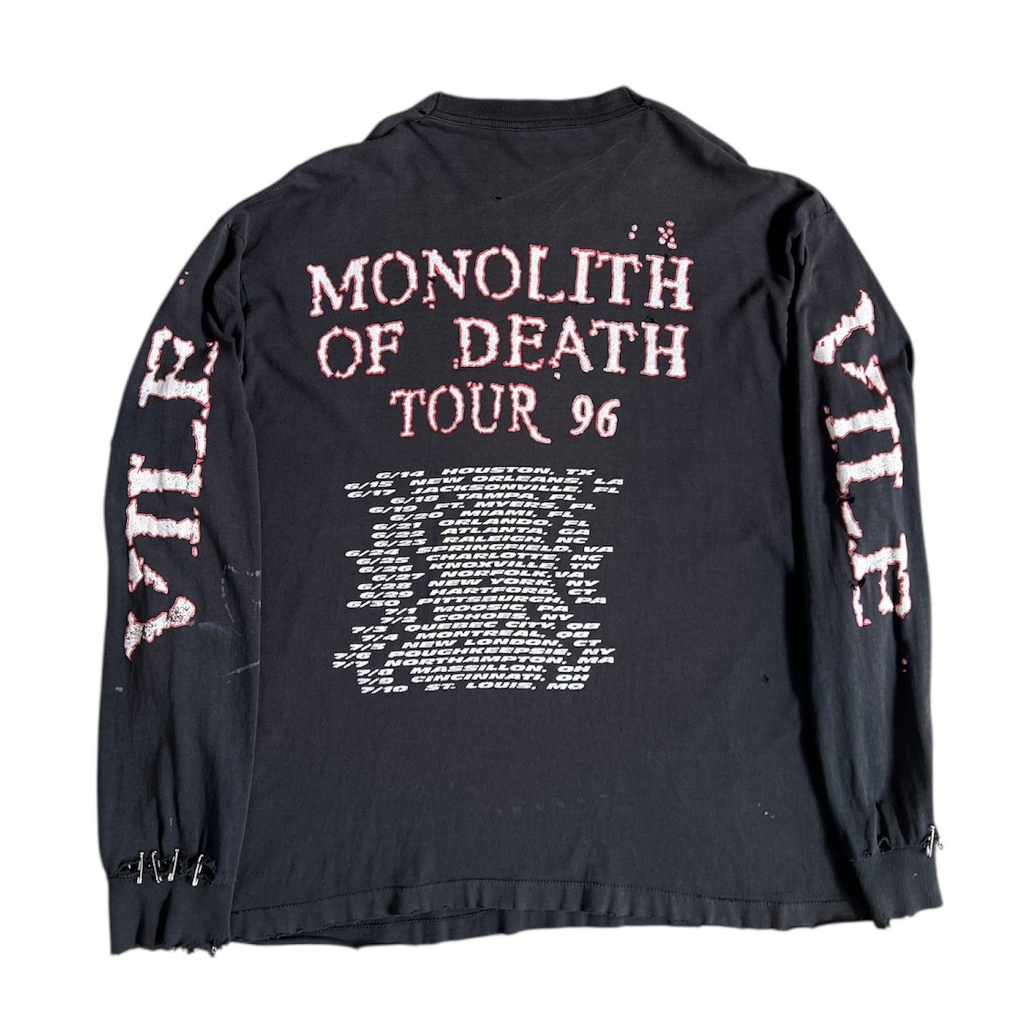 1990s Cannibal Corpse Vile "Monolith Of Death" US Tour Band Long Sleeve